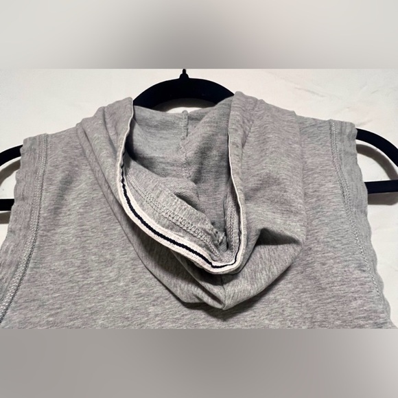 GAP Light Gray Cotton Zip-Up Hoodie Vest Winter Cotton Casual Activewear Gym - Picture 6 of 7